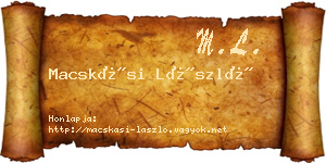 Macskási László névjegykártya