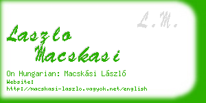 laszlo macskasi business card